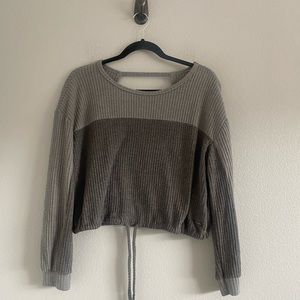 Hollister Long Sleeve Waffle Knit Crop Top XS